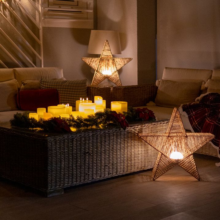 Weihnachts-Stehleuchte Braun 40cm inkl. LED IP54 Akku - Sisine