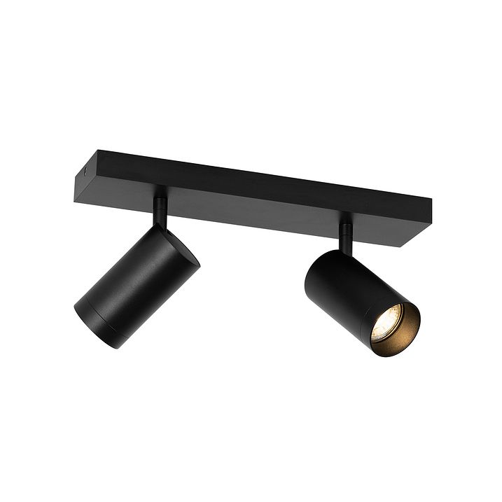 Faretto da soffitto moderno nero regolabile a 2 luci - Jeana Luxe