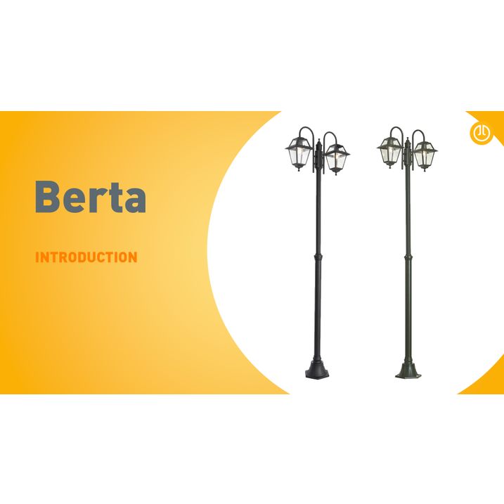 Класическа външна лампа черна 235 см 3-светлина IP44 - Berta