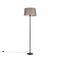 Grīdas lampa melna ar lina abažūru pelēkbrūnā krāsā 45 cm - Simplo