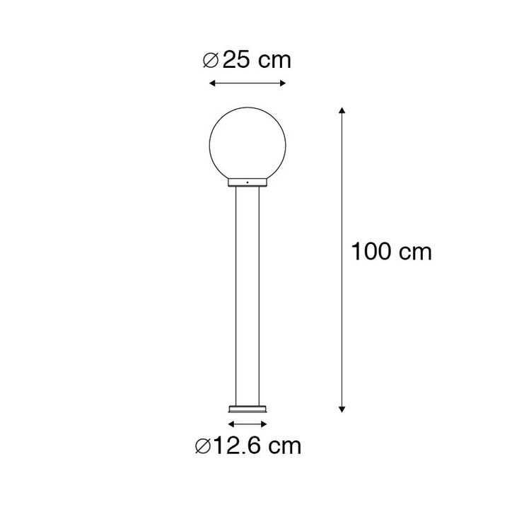 Lampada da esterno moderna in acciaio inox 100 cm con sfera in plastica IP44 - Sfera
