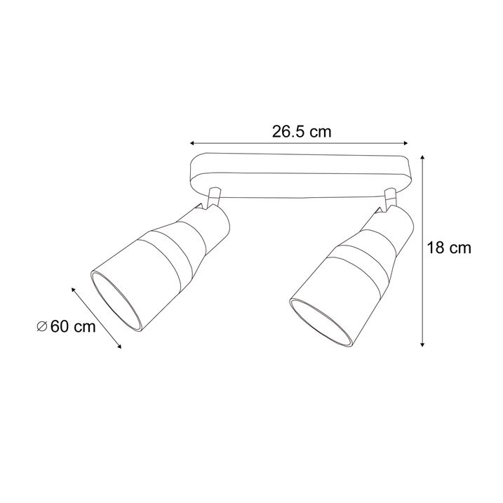 Spot encastré rond bronze foncé GU10 50 mm 2 lumières - Stanley