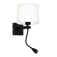 Applique-moderna-nera-con-paralume-bianco---Brescia