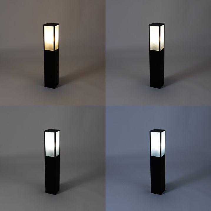 Pametna spoljna podna lampa crna sa rebrastim staklom 80 cm uklj. WiFi A60 - Charlois