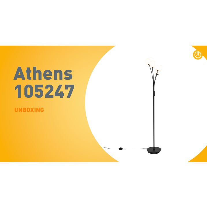 Moderná stojaca lampa čierna s opálovým sklom 5-svetlo - Atény