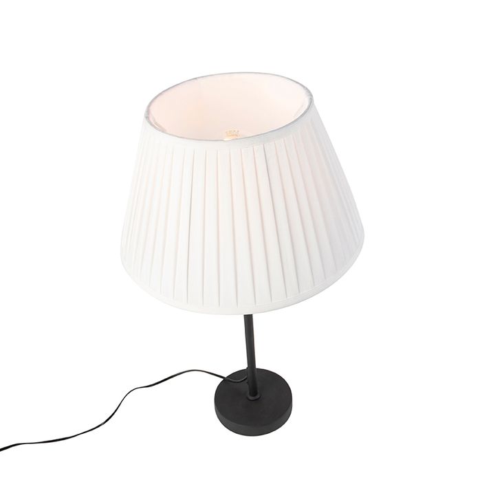 Stolná lampa čierna so skladaným tienidlom krémovým 35 cm nastaviteľná - Parte