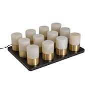 Set-mit-12-goldenen-RGBW-wiederaufladbaren-Tischleuchten-inkl.-Ladestation---Alessia