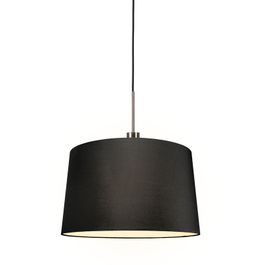 Moderní závěsné svítidlo ocelové s stínítkem 45 cm černé - Combi 1