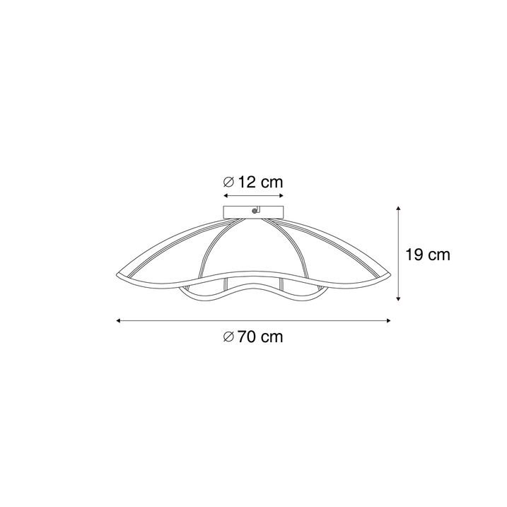 Japandi taklampa beige tyg 70 cm - Haru