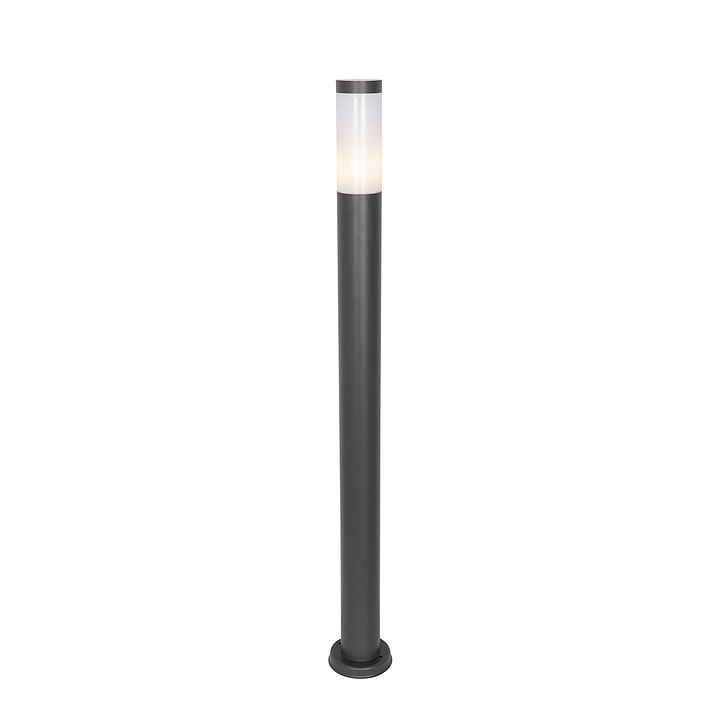 Moderne buitenlamp paal donkergrijs met opaal 110 cm IP44 - Rox