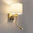 Art-Deco-Wall-Light-Gold-with-White-Shade---Brescia