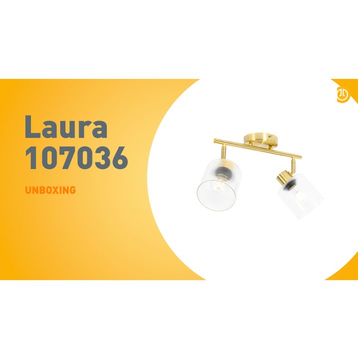 Plafondspot goud met glas 2-lichts verstelbaar - Laura