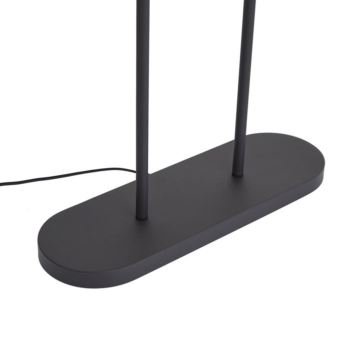 Vloerlamp zwart met zwarte ovale kap 50cm - Thijmen