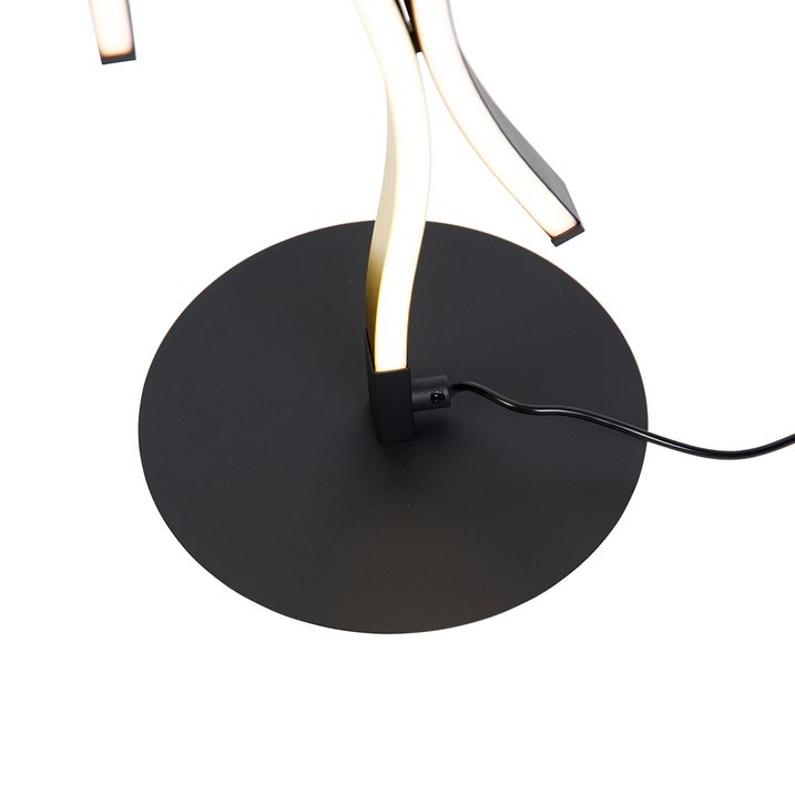 Designová stojací lampa černá se zlatou vč. stmívatelné LED - Blaze