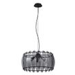 Lampa-suspendată-inteligentă-neagră-cu-sticlă-fumurie-rotundă-cu-6-lumini,-inclusiv-WiFi-C35---Mochan