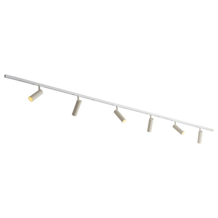 Modern railsysteem wit met 6 spots beige 1-fase - Slimline Uzzy