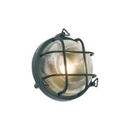 Utendørs-vegg--og-taklampe-mørkegrønn-rund-IP44---Noutica