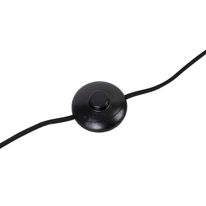 Design Floor Lamp Black with Amber Glass - Qara Down