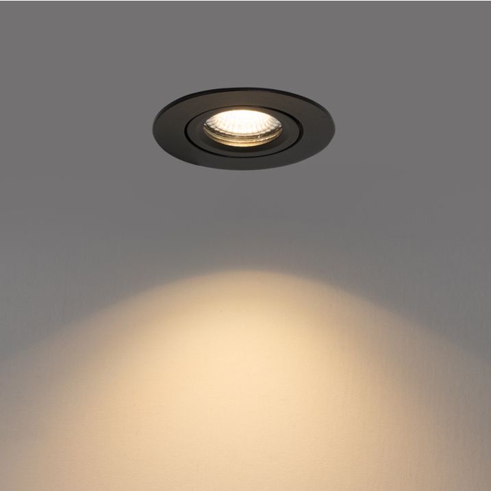 Einbauleuchte schwarz schwenkbar 6,5cm inkl. LED IP54 Ultra Slim - Pupil