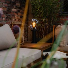 Lampadaire d'extérieur noir avec sphère en plastique 50 cm IP44 - Sfera