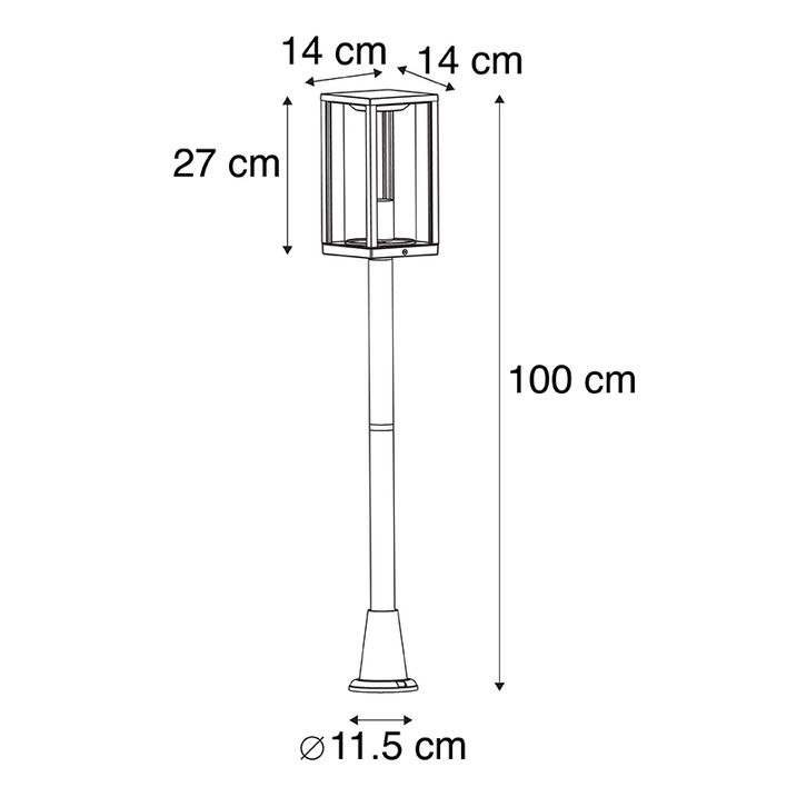 Industrijska spoljna stojeća lampa crna 100 cm IP44 - Charlois