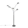 Dizajnová-stojaca-lampa-čierna-s-dymovým-sklom-5-svetlo---Sixties-Marmo