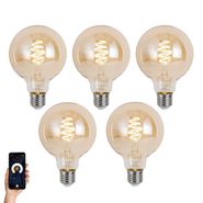 Set-od-5-pametnih-E27-prigušivih-LED-žarulja-G95-Amber-4.9W-320-lm-2500K-Zigbee