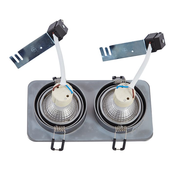 6'lı Set Yuvarlak Gömme Spot Lamba Metalik Gri GU10 50mm Ayarlanabilir IP44 2-Işıklı - Alberto