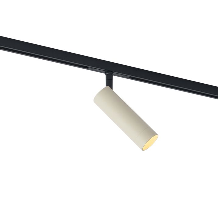 Modernus smėlio spalvos prožektorius su juoda spalva, skirtas 1 fazės bėgių sistemai GU10 35 mm - Slimline Uzzy