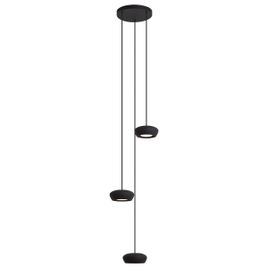 Moderne hanglamp zwart met ronde kap 3-lichts - Concerto