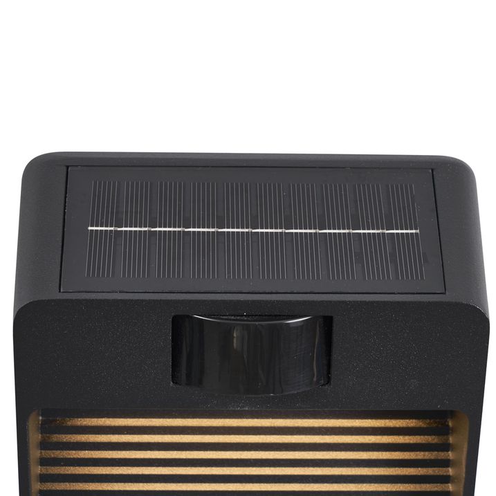 Wandlamp zwart incl. LED IP54 met bewegingssensor Solar - Border