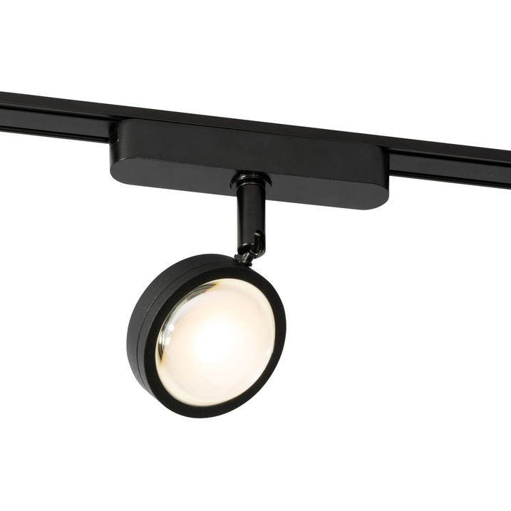 Moderne sort spotlight for 1-fase skinnesystem inkl. LED, roterbar og tiltbar - Magnetic Lance