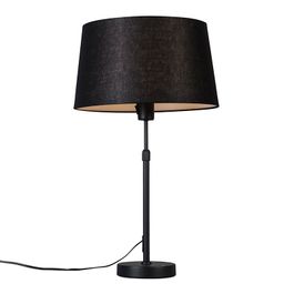 Επιτραπέζιο φωτιστικό μαύρο με μαύρη σκιά ρυθμιζόμενο 35 cm - Parte