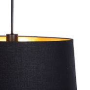 Hanglamp-met-katoenen-kap-zwart-met-goud-50-cm---Combi