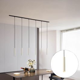 Moderný koľajnicový systém s 6 závesnými svetlami béžový s čiernou 1-fázový - Slimline Keno