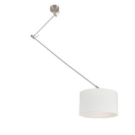 Pametna viseća lampa čelična sa sjenilom bijelim 35 cm uključujući Wifi A60 - Blitz