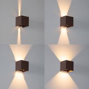 Außenwandleuchte-Rostbraun-inkl.-LED-2-Licht-IP54---Edwin