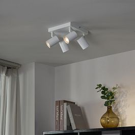 Moderni lubinė lempa balta 4 šviesų reguliuojama kvadratinė - Jeana