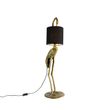 Vintage-stojací-lampa-mosazný-textilní-stínidlo-černé---Animal-Crane