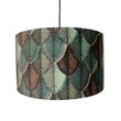 Pendant-Lamp-Black-with-Plug-and-Leaf-Shade-with-Gold-Interior-35cm---Cavalux