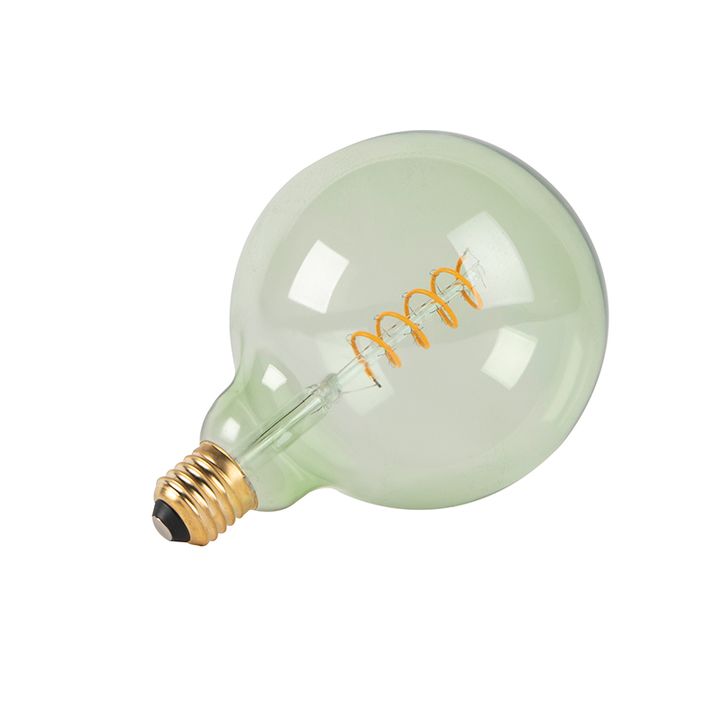 E27 dimbare LED spiraal filament lamp G125 groen 200 lm 2100K