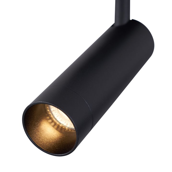 Modernus lubinis prožektorius juodas apvalus GU10 35 mm pasukamas ir pakreipiamas - Kate