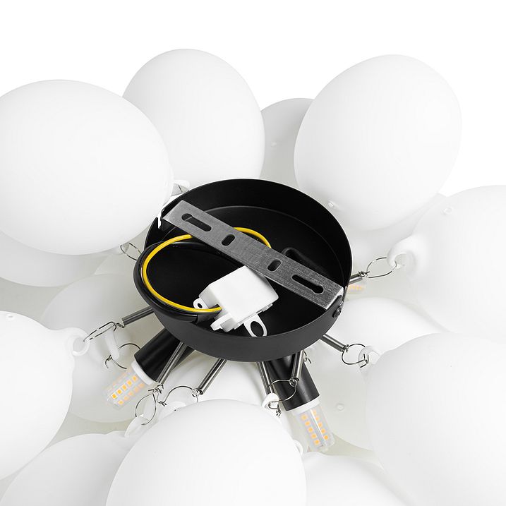 Zigbee G9 Dahil Akıllı Tavan Lambası Siyah Opal Camlı 4 Işıklı - Uvas