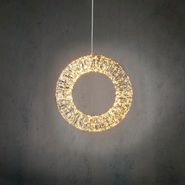 Luz-colgante-navideña-Corona-plateada-45cm-incl.-LED-IP44---Nawa