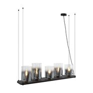 Lampă-suspendată-modernă-neagră-cu-sticlă-fumurie-5-lumini---Hybrid