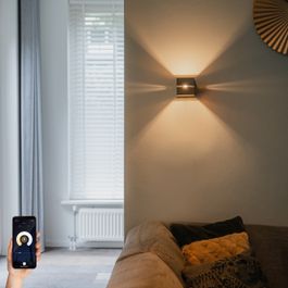 Lampă de perete inteligentă bronz închis 9,7 cm cu Wifi G9 - Transfer Groove