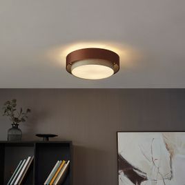 Moderne Deckenleuchte Dunkelbronze mit Taupe 50cm 3-flammig - Drum Duo