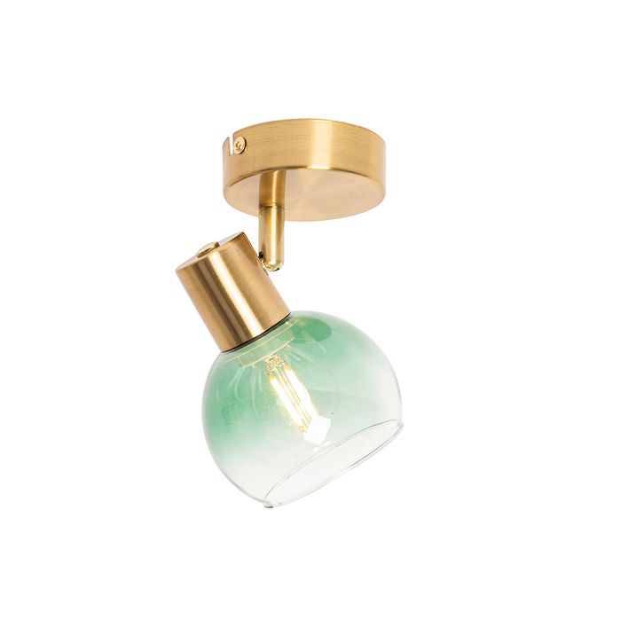 Art Deco Spotlight Gold with Green Glass - Vidro