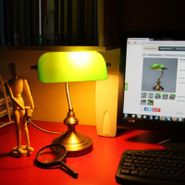 Lampada-da-tavolo-classica-intelligente-bronzo-con-vetro-verde-incl.-Wifi-A60---Banker