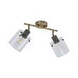 Faretto-da-soffitto-di-design-bronzo-con-vetro-trasparente-2-luci---Domo